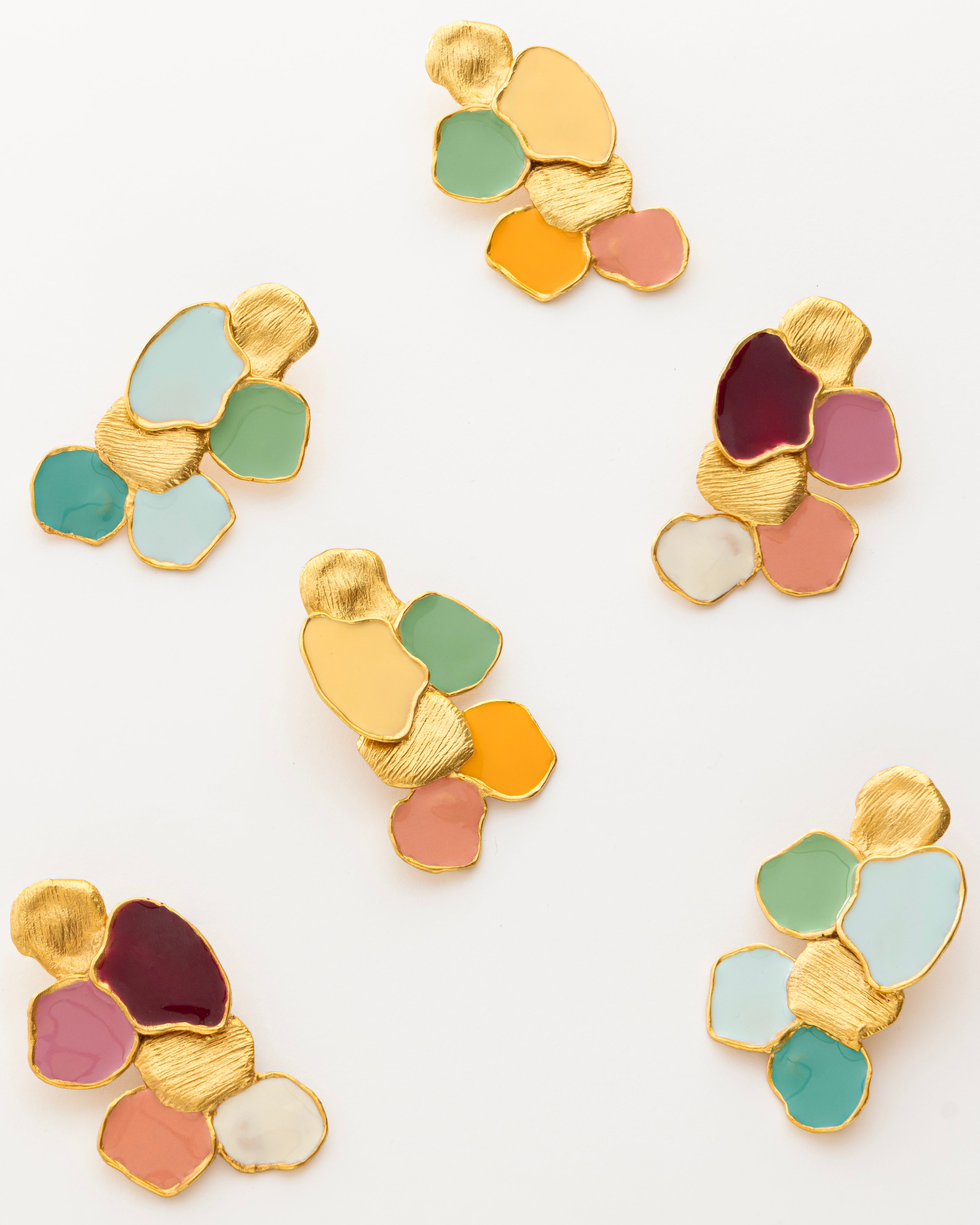 Blue Petal Mosaic Earrings