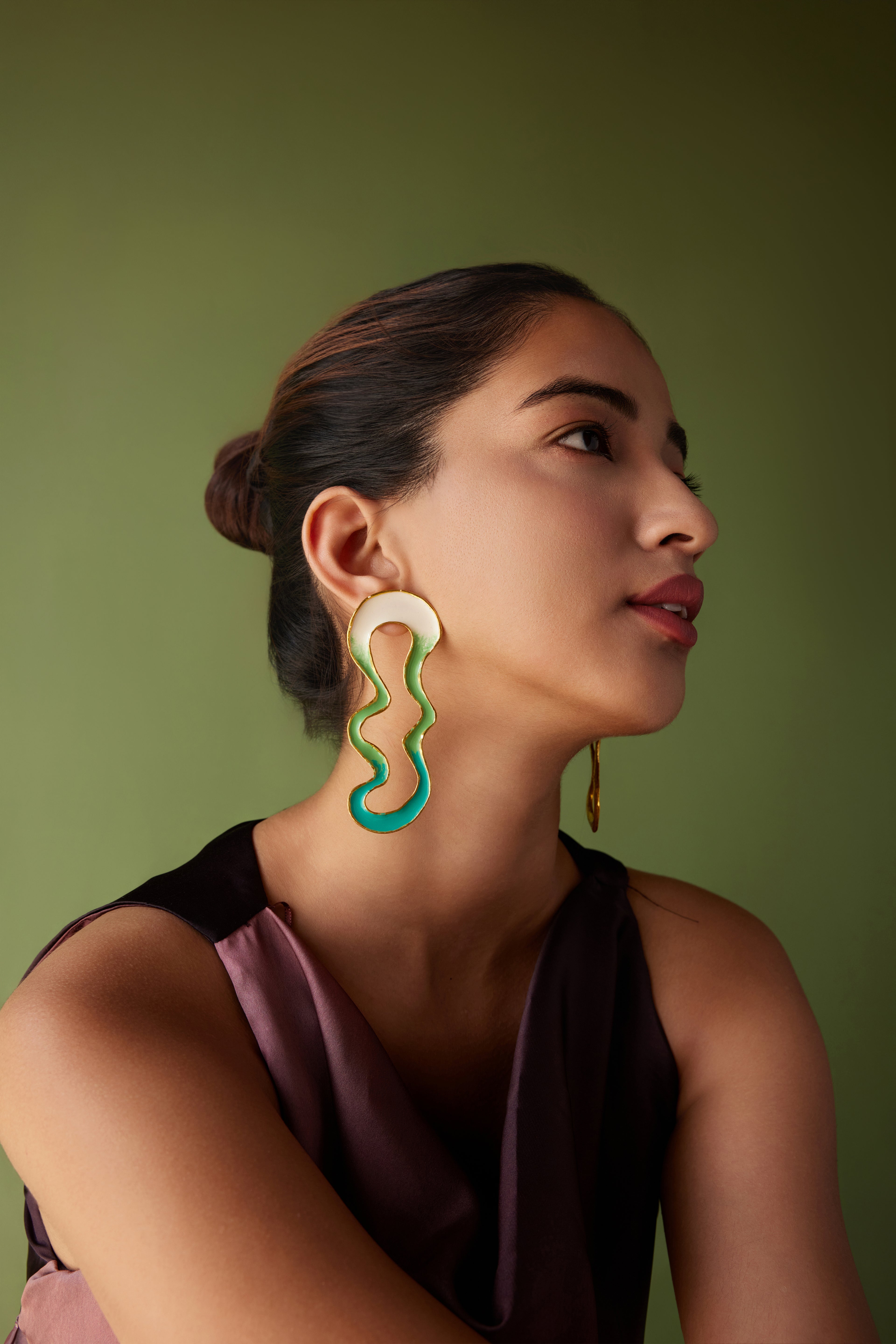 Ombre River Earrings - Turquoise & Green