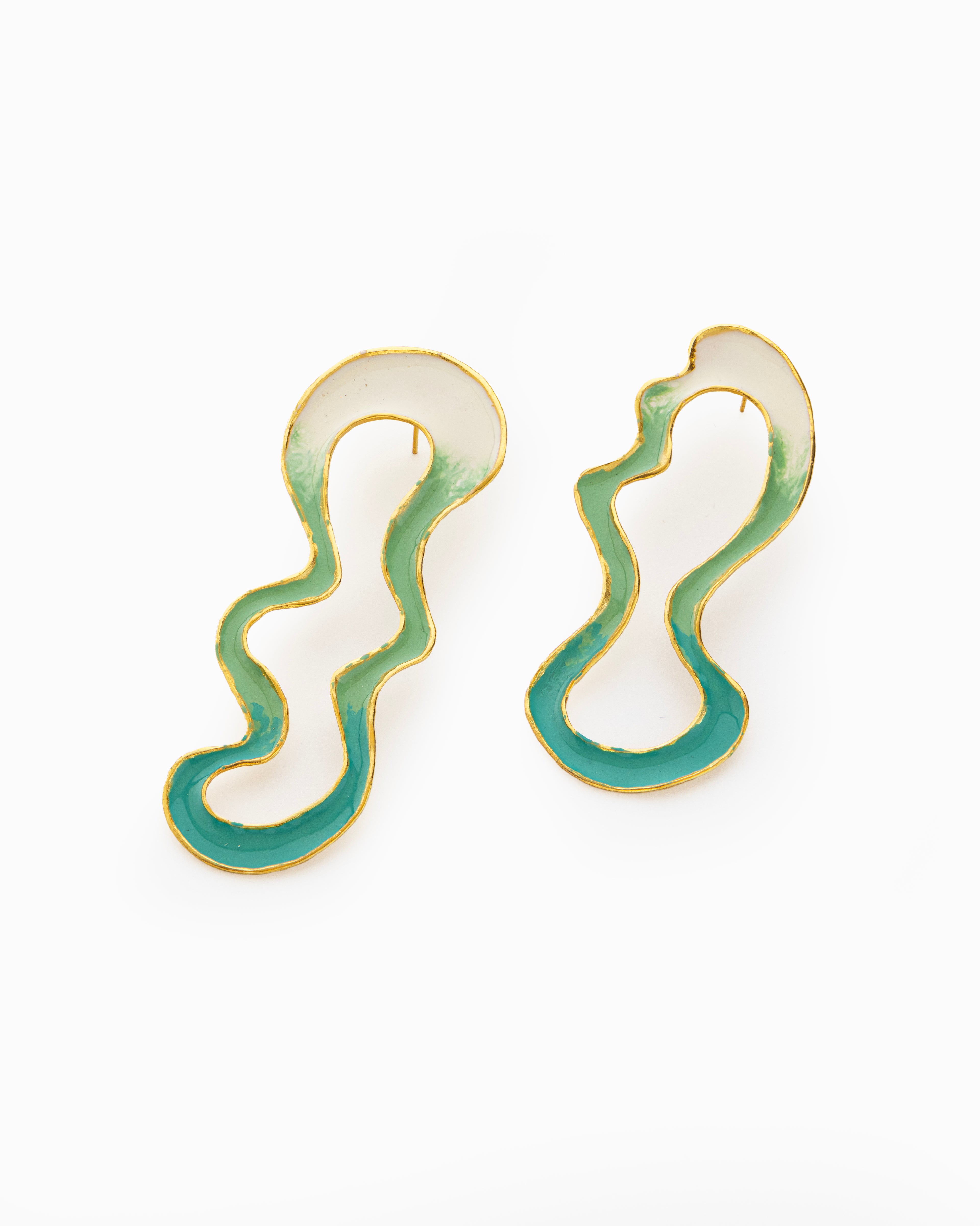 Ombre River Earrings - Turquoise & Green