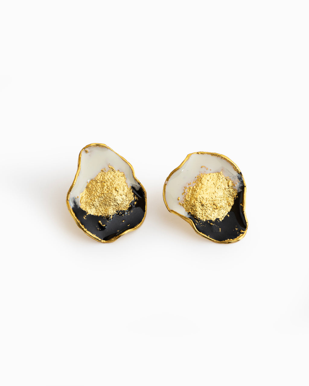 Golden Oasis Studs - Black & White