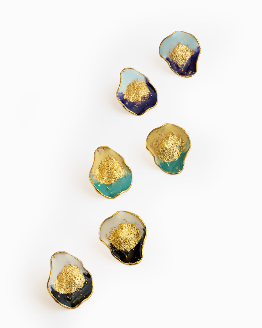 Golden Oasis Studs - Yellow & Turquoise