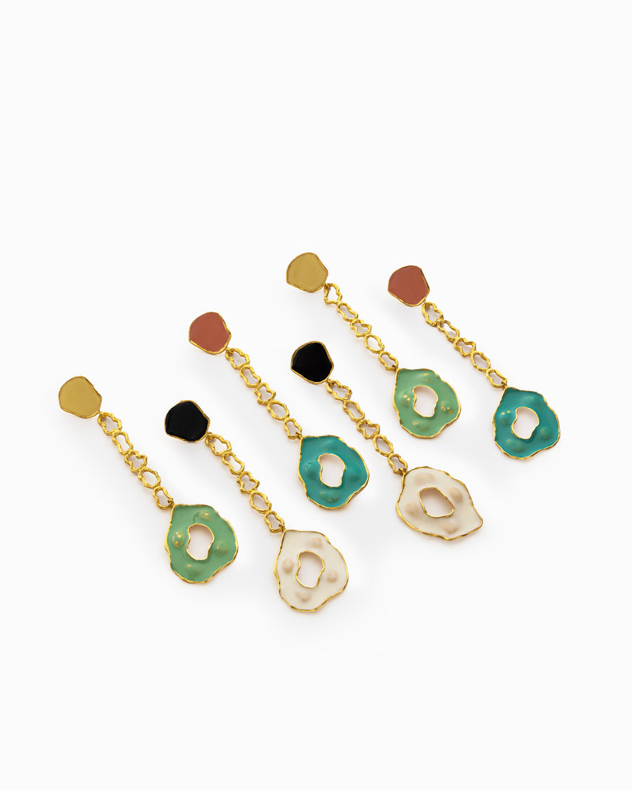 Green Drip Earrings
