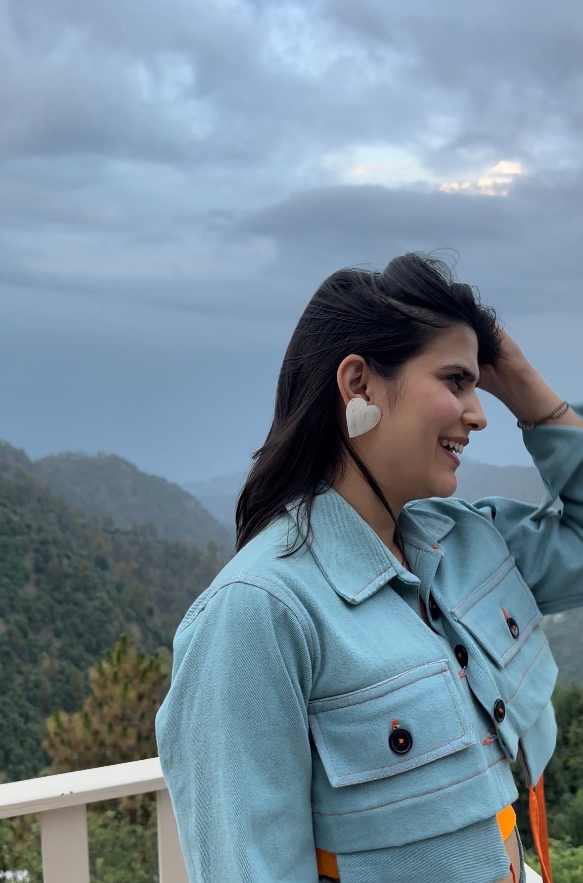 Heart pearl earrings