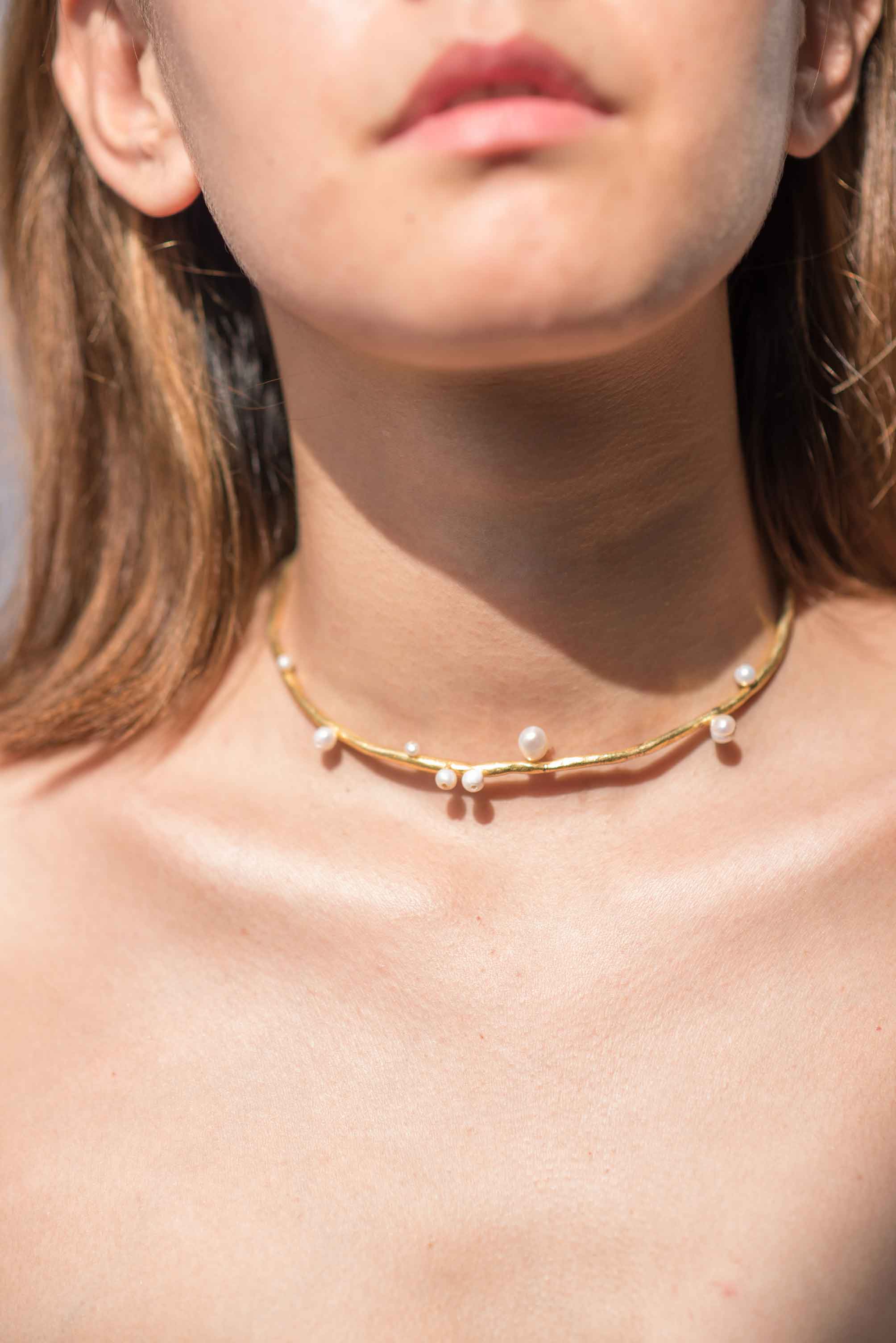 White & Gold Choker