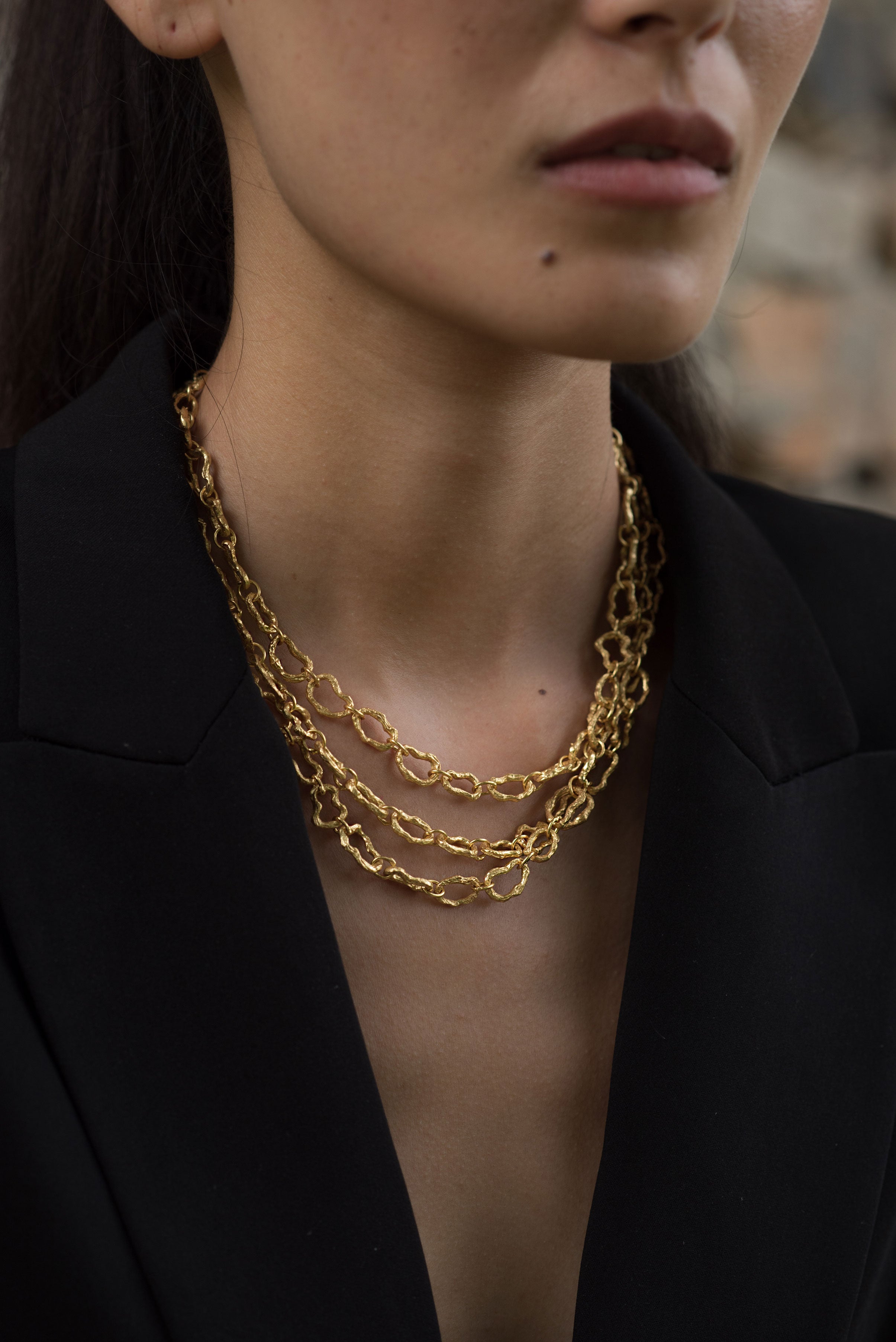 Textured chain necklace
