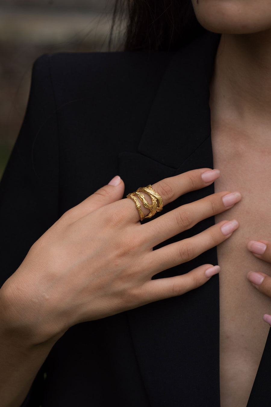 Bark texture ring
