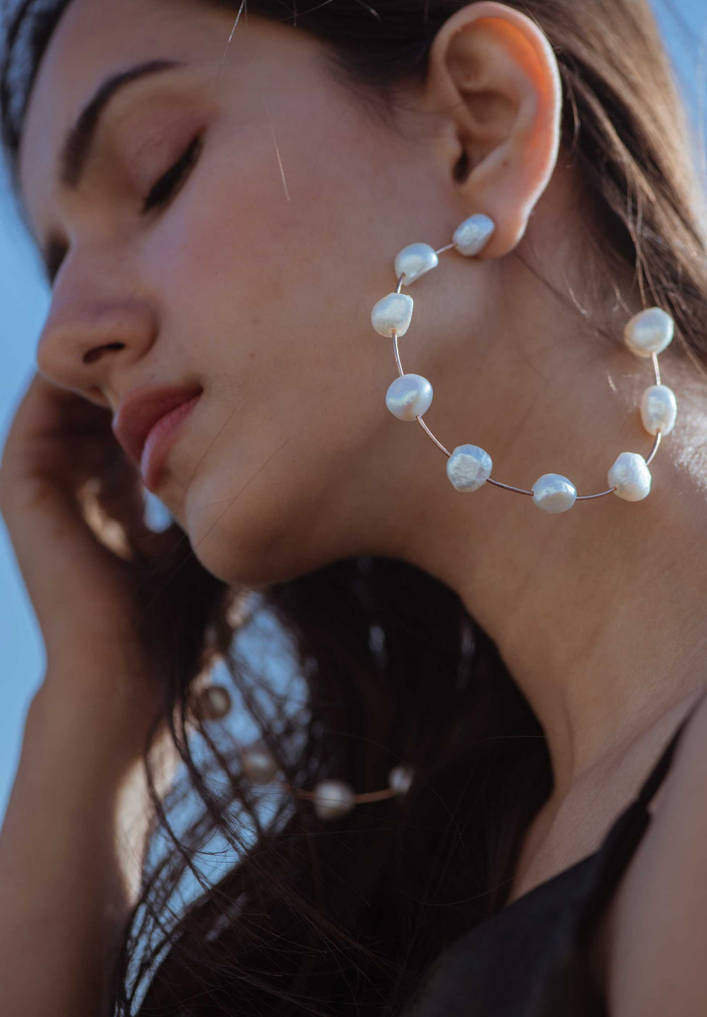 Freshwater Pearl Hoops