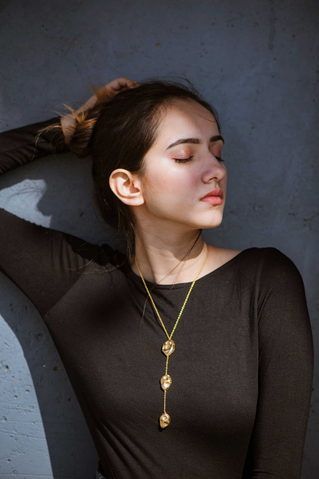 Necklace With Small Hammered Chunks