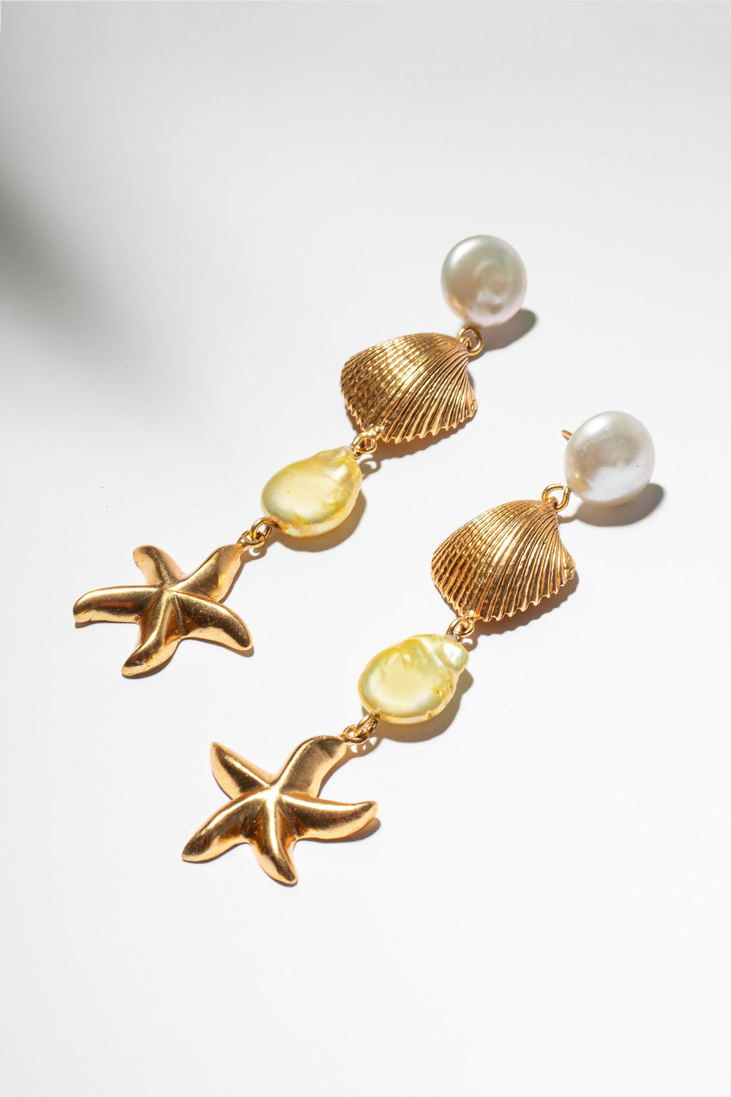 Pearl and shell earrings
