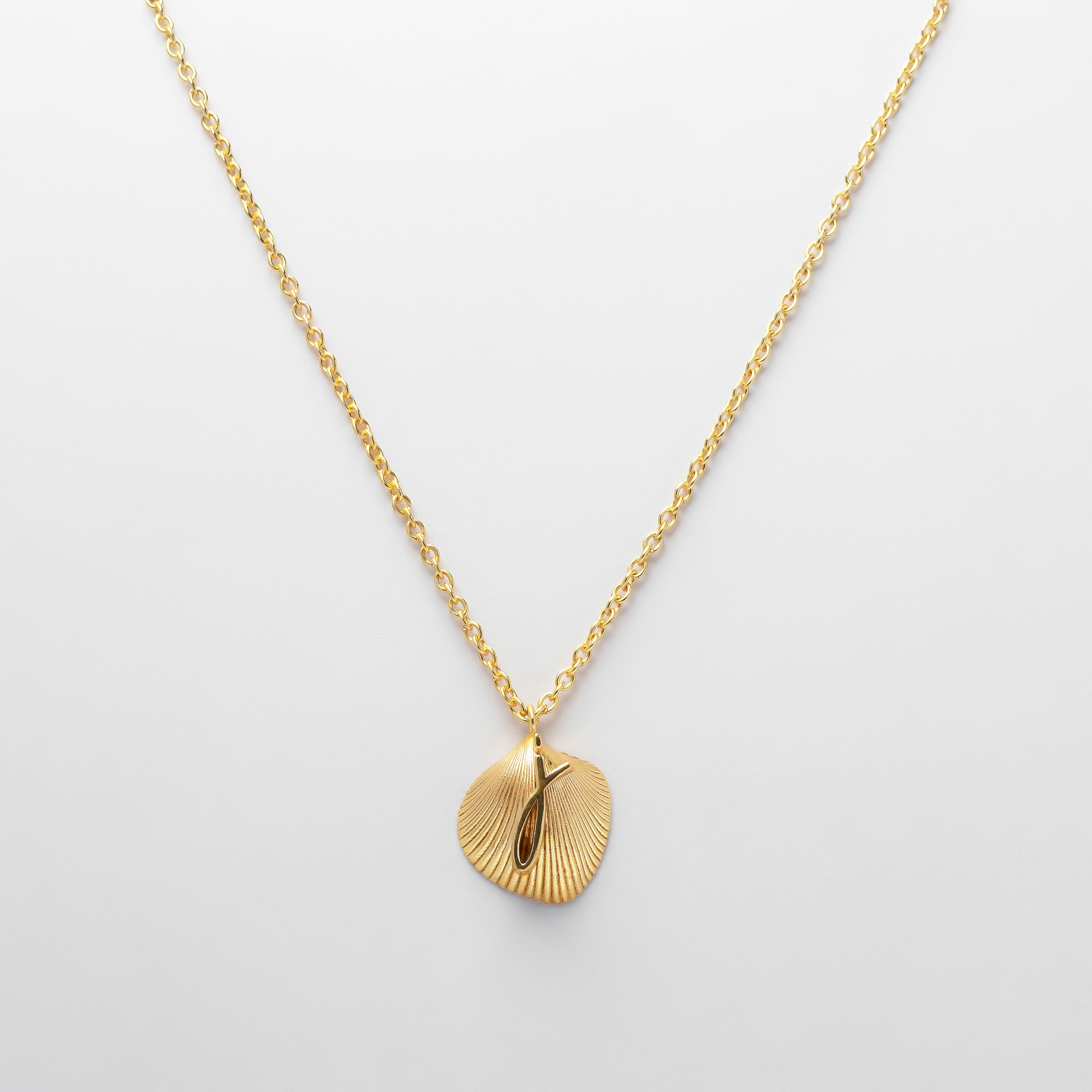 Shell monogram necklace
