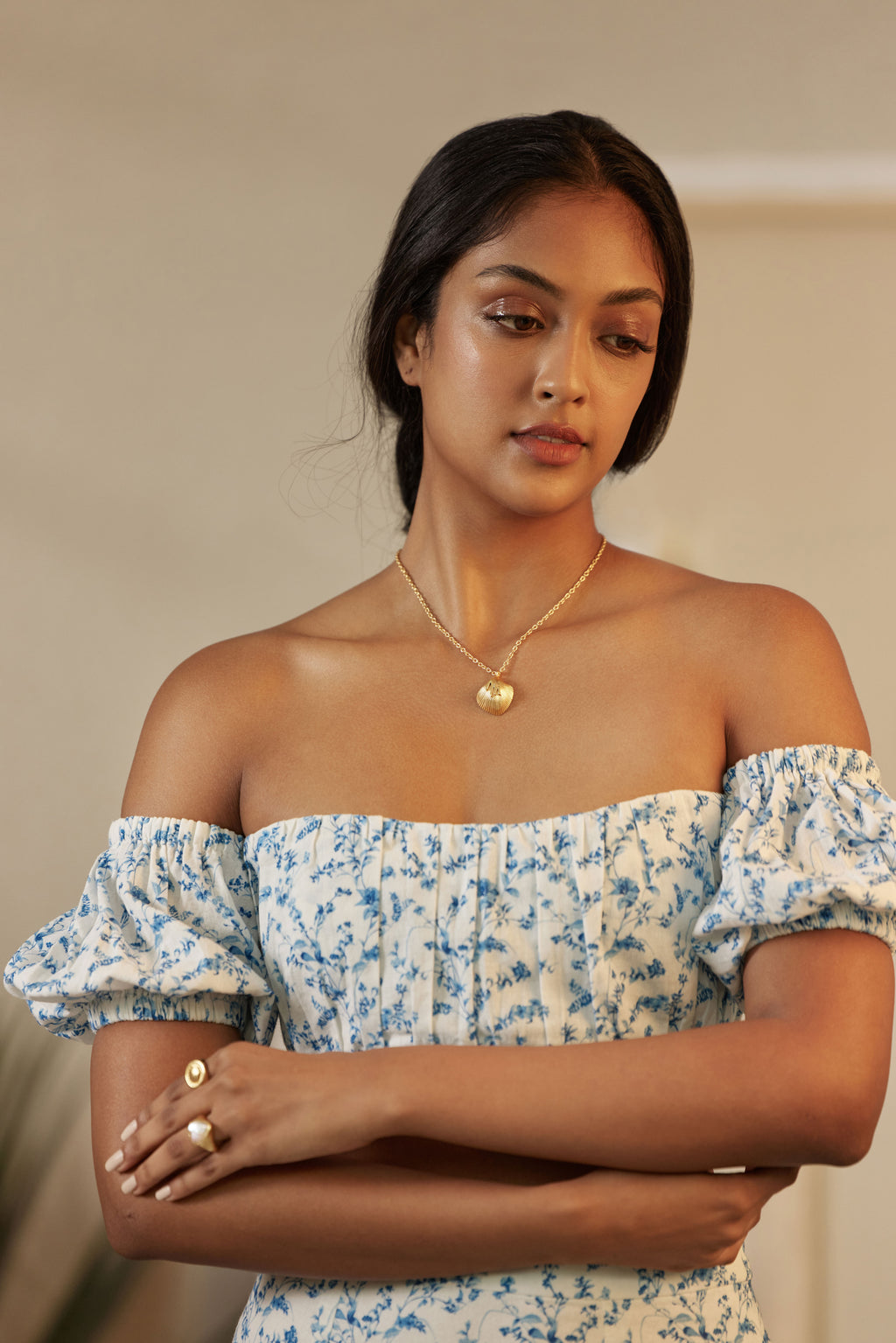 Shell monogram necklace