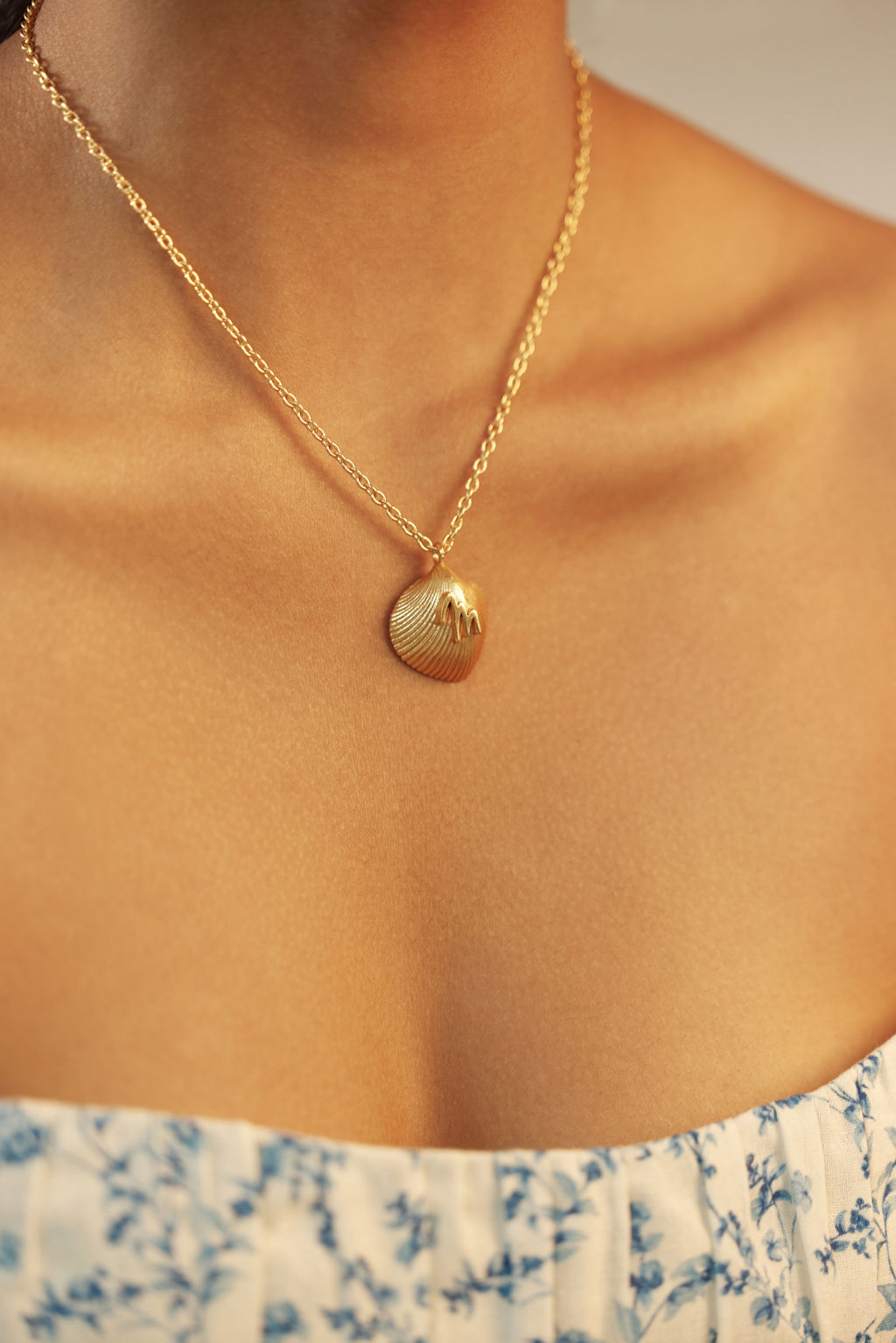 Shell monogram necklace