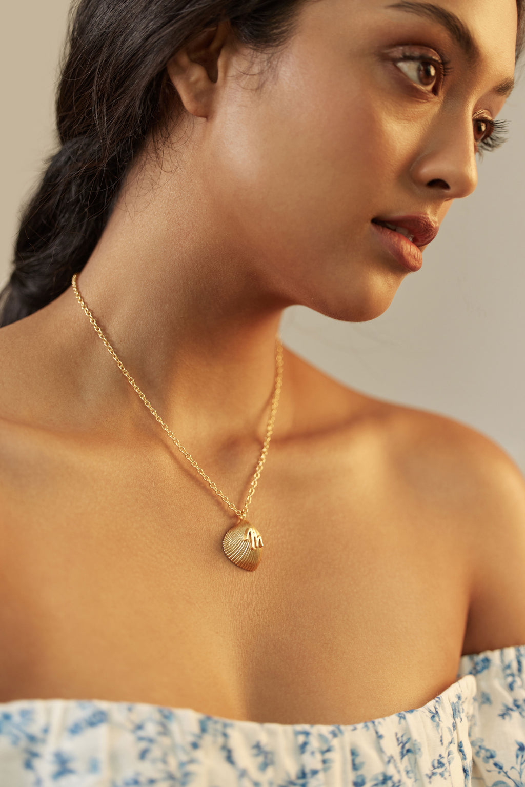 Shell monogram necklace