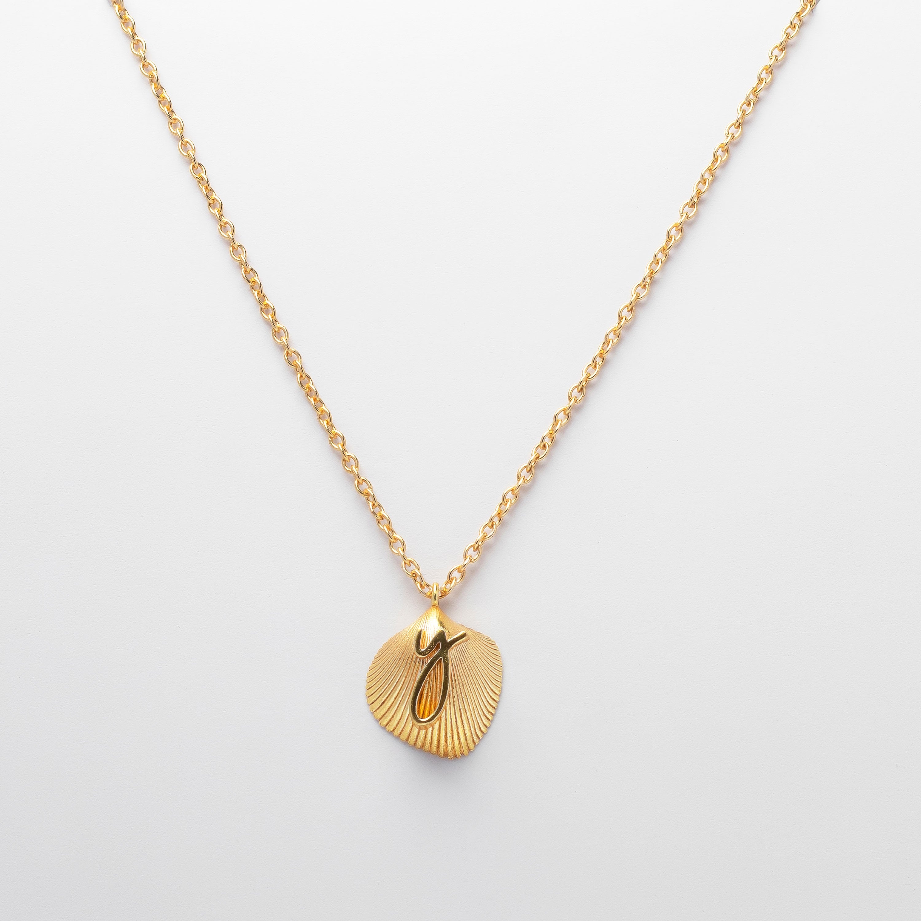 Shell monogram necklace
